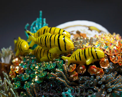 No.18 "A Reef Symphony" Sculpted Reef Series - Golden Trevally and Caribbean Reef Octopus Sculpture