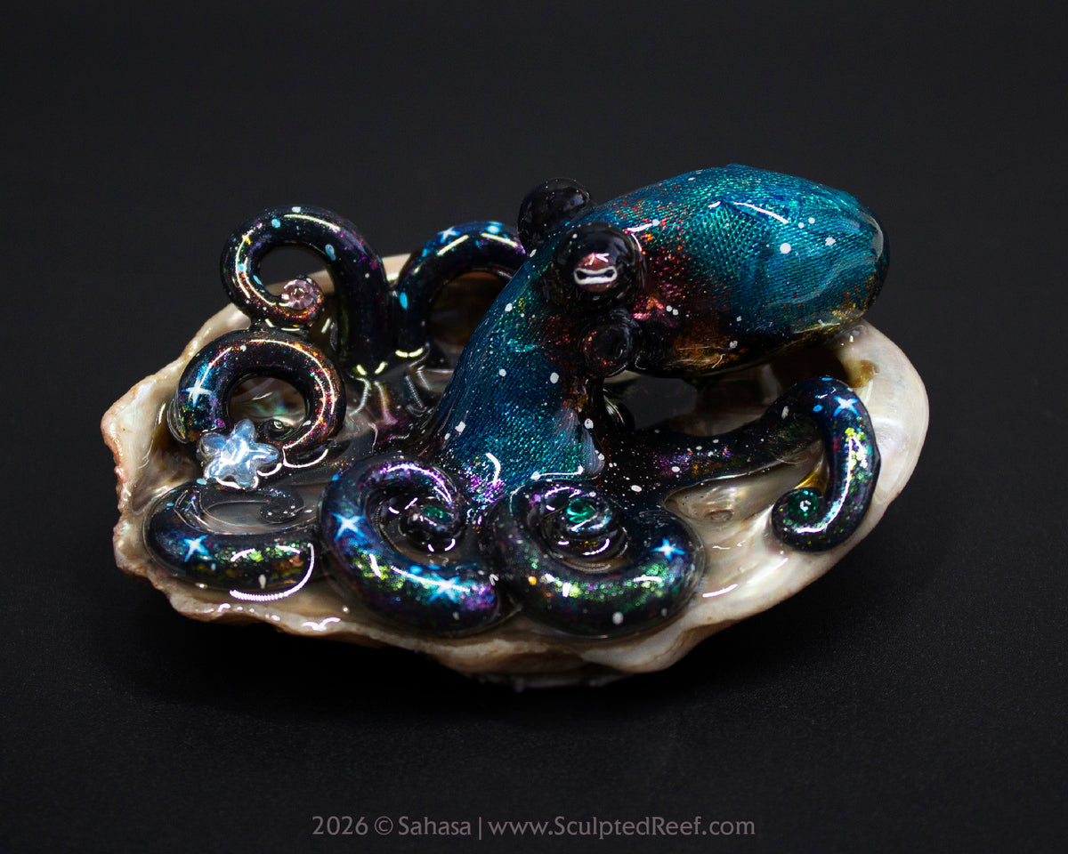 LYRA - Shelltopus - OOAK Nebula Octopus Sculpture