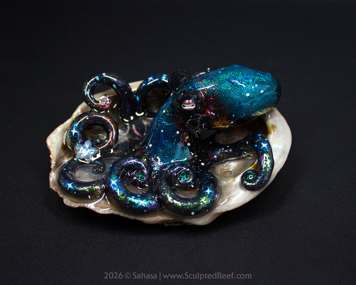 LYRA - Shelltopus - OOAK Nebula Octopus Sculpture