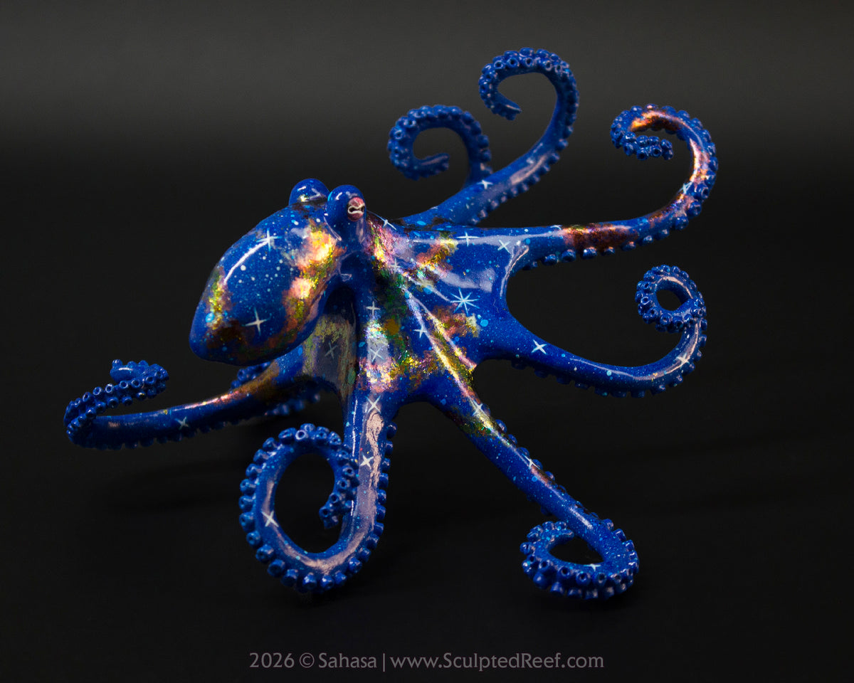 ANDROMEDA - 120 x 125 x 80mm - OOAK Nebula Octopus Sculpture