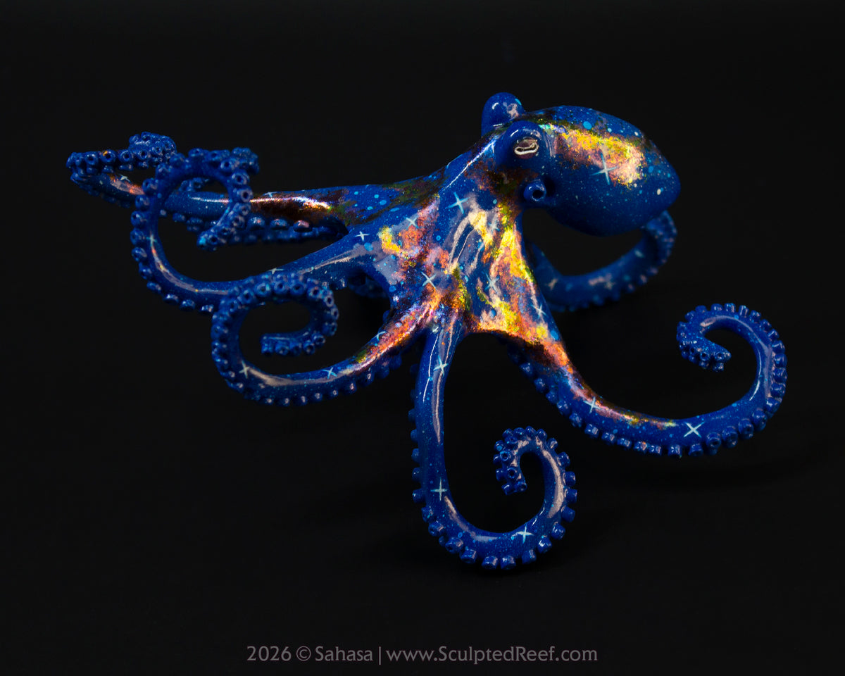 ANDROMEDA - 120 x 125 x 80mm - OOAK Nebula Octopus Sculpture