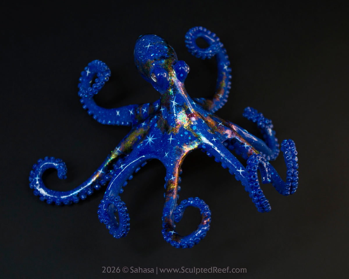 ANDROMEDA - 120 x 125 x 80mm - OOAK Nebula Octopus Sculpture