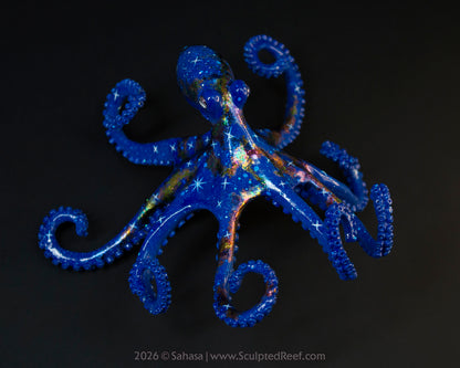 ANDROMEDA - 120 x 125 x 80mm - OOAK Nebula Octopus Sculpture