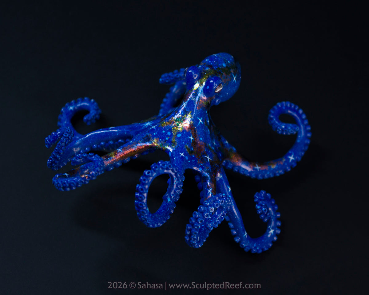 ANDROMEDA - 120 x 125 x 80mm - OOAK Nebula Octopus Sculpture