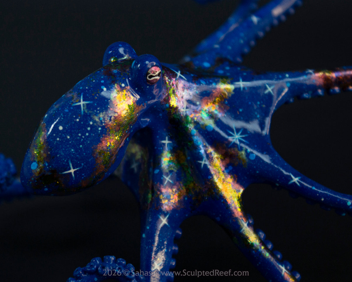 ANDROMEDA - 120 x 125 x 80mm - OOAK Nebula Octopus Sculpture