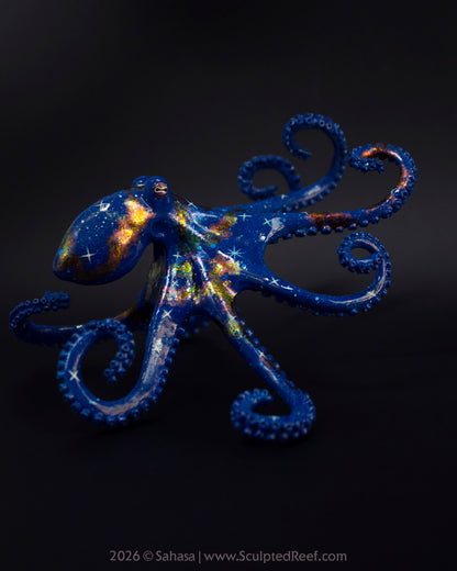 ANDROMEDA - 120 x 125 x 80mm - OOAK Nebula Octopus Sculpture