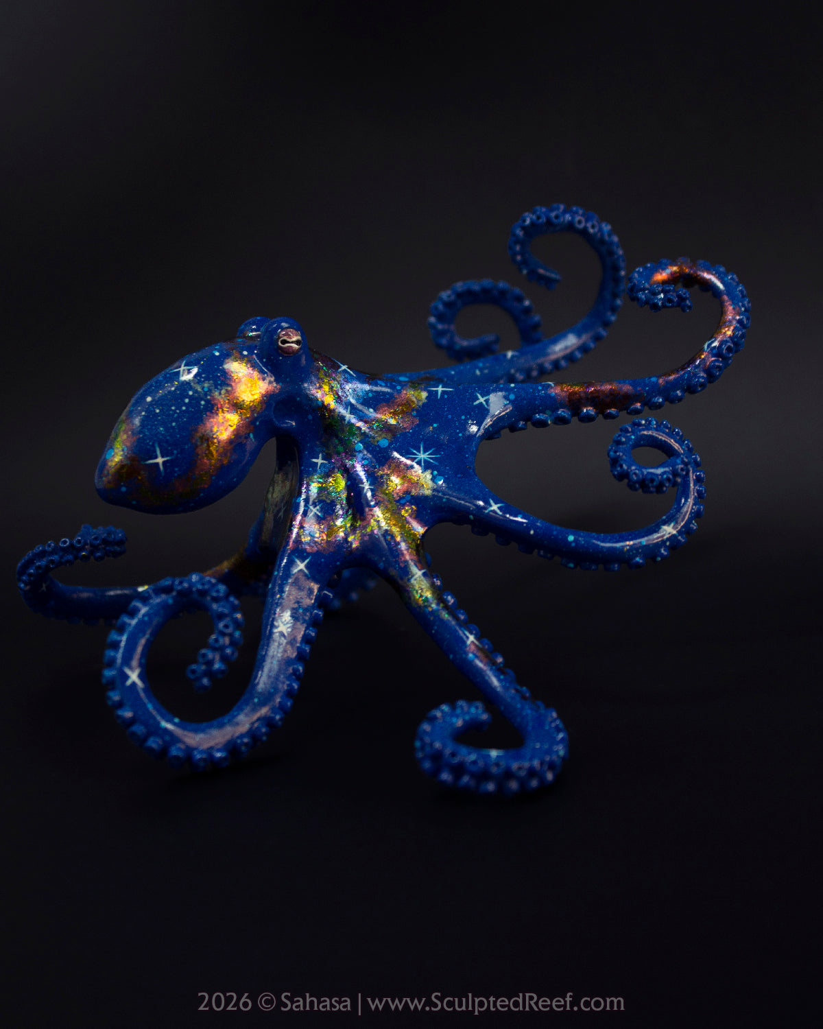ANDROMEDA - 120 x 125 x 80mm - OOAK Nebula Octopus Sculpture