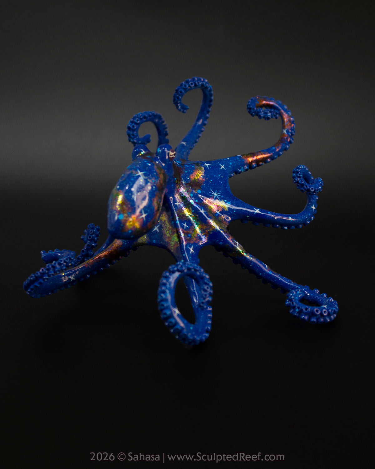 ANDROMEDA - 120 x 125 x 80mm - OOAK Nebula Octopus Sculpture